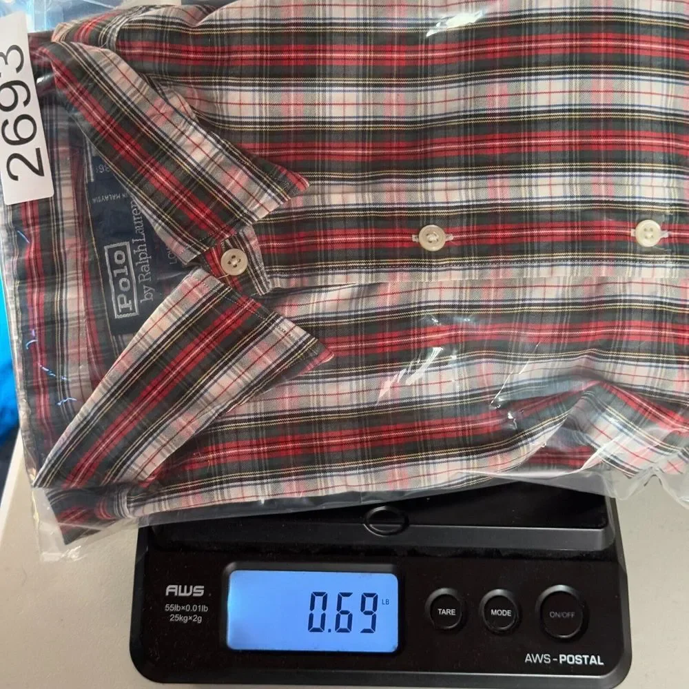 Vintage Polo Ralph Lauren Lowell Button Up Shirt Mens‎ 17.5-36 Red Plaid Casual